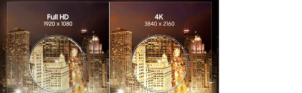 Images of a city at night in Full HD and 4K