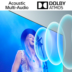 Singer singing, animated sound rings coming from surface of screen